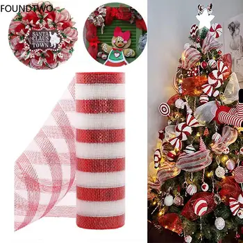 26 cm x 10 metara, ukras od crvene i bijele boje леденцового trske ručni rad, Božićni vijenac, Božićnih trake, Tkanine za izradu božićnih ukrasa
