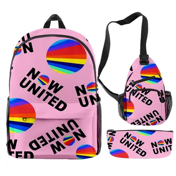 Klasična moda, sada Ujedinjena pop-grupa, 3D print, 3 kom./compl., školske torbe za učenike, moderan putni ruksak za prijenosno računalo, нагрудная torba, kutija za olovke