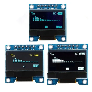 1 ~ 100pc 0,96-inčni 6-pinski OLED LCD zaslon s modulom za komunikaciju PŠENICA SPI 12864 Plava /bijela /žuta-plava boja u dvije nijanse