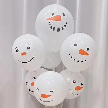 10-inčni latex baloni u obliku snjegovića, bijeli balon u obliku snjegovića za božićne dekoracije, tema 