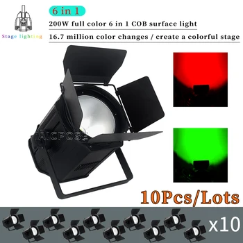 10 Kom./lot 200 W COB Audience Light RGBW 4 u 1/RGBWA UV 6 u 1 LED Stage Light DMX Control DJ Disco Rasvjeta-opreme