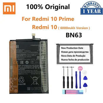 100% Original bateriju telefona BN63 6000 mah za Xiaomi Redmi 10 Redmi10 Prime, rezervne baterije za mobilne telefone Bateria