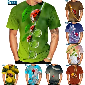 2023 Ljetna Nova majica sa 3D ispis Seven Star Ladybug, muška/ženska moda casual majica kratkih rukava, majice XS ~ 5XL