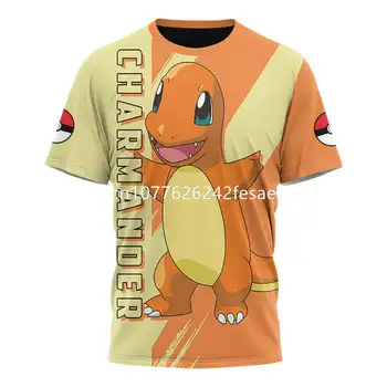 2023 Muške i ženske 3D-majice Pokemon Pikachu Charmander Za sport i rekreaciju, Dječje majice sa kratkim rukavima