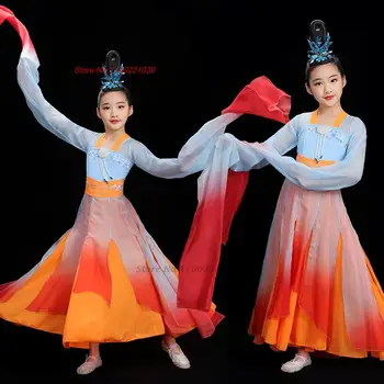 2024 tradicionalni kineski dječja haljina ханфу s nacionalnom cvjetnog vezom, kostime za narodni ples, i. haljina ханфу