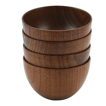 4 Kom Kreativno i jednostavna drvena zdjela bez dna Praktičan zdjela za juhu za restorane i hotele