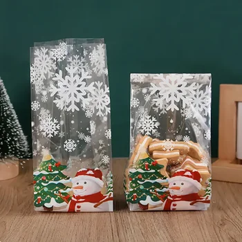 50 kom./Lot Snjegović Keksi, Bomboni Paketa Plastični Poklon Pakiranje Za Pečenje torbi Djeda Božićne Božićnih Ukrasa 2024 Božićne Večernje Pribor