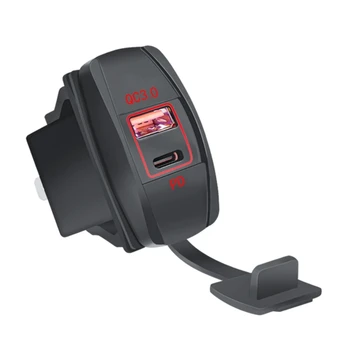 Adapter za Automatsko Punjenje Auto Punjači Univerzalni 12-24 U USB Priključak Za Punjenje Vodootporan USB QC3.0 i PD Tip C Utičnica za Napajanje L9BC