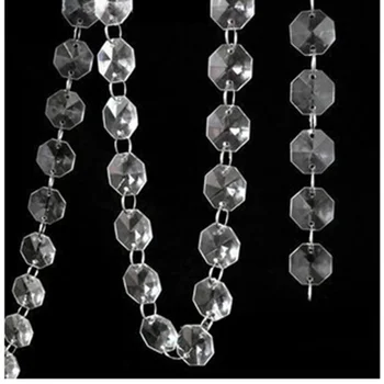 Akril 1 m Prozirne Viseće Perle Lanca 14 mm Kristalno Osmerokutni Perle Dio Lustera Štitnik Za sunce Zavjese Večernje Vjenčanje Dekoracije