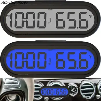 Auto Clock Time Watch Mini E Automatski Satovi koje ostavljaju unutarnji Termometar LCD led Digitalni zaslon Auto Oprema