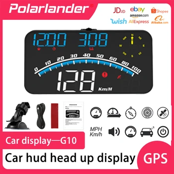 Auto glavobolja, HD zaslon LCD Auto-kompas, udaljenost i vrijeme vožnje, Brzinomjer, GPS, auto oprema, alarm o prekoračenju ograničenja brzine G10 New