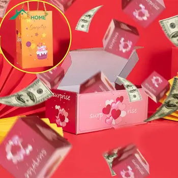 Eksplozivne poklon kutija-iznenađenje s konfete, kreativni okvir za skakanje, uradi SAM, sklopiva kutija prikazuje kratko uputstvo, poklon za rođendan, Božić, Valentinovo
