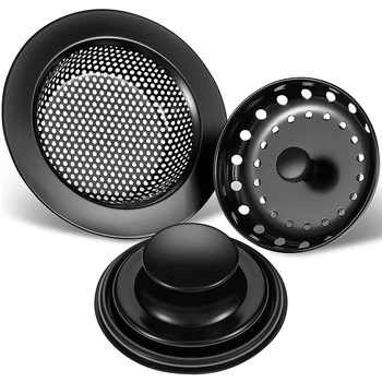 Filter-poklopac za kuhinjski sudoper od 3 predmeta, čepovi za uklanjanje otpada, univerzalni filter za kuhinjski sudoper od nehrđajućeg čelika, koji sprečava začepljenje