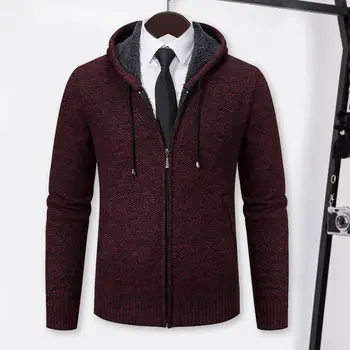 Jakna, kaput, pletene džemper, Moderan muška zimska jakna sa kapuljačom, ветрозащитное topli kaput s džep na patentni zatvarači A za jesen