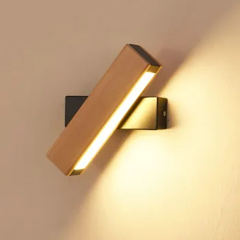 Jednostavna drvena žarulja u skandinavskom stilu Noćni lampe Moderna led zakretni rasvjeta bar restoran Dnevni boravak Trijem Zidne svjetiljke Koridor