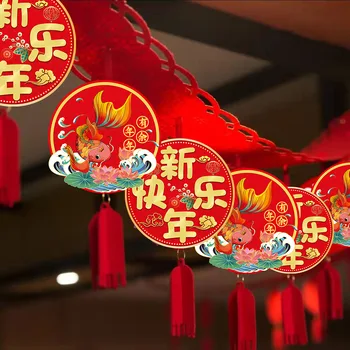 Kineski visi zastava, nakit kineski Proljetni festival za vjenčanja, Tradicionalna bilo koji otvoreni položaj ukras Za zurke, soba dekor 3 metra