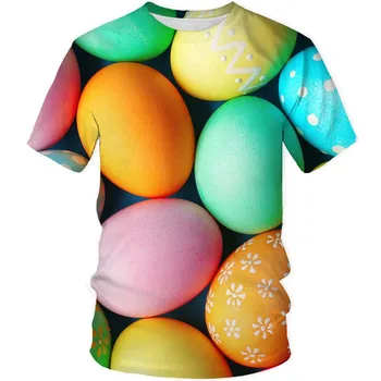 Ljetna Novi Modni Muška/Ženska 3D t-Shirt S po cijeloj površini Uskršnji Jaja, Majica Kratkih rukava U Stilu Харадзюку, Vanjska Odjeća, Majice