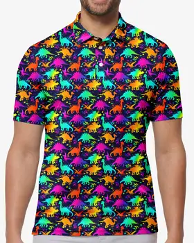 Majice Polo majice Za Zurke s Dinosaura, Trend je Majicu S Umjetničkim po cijeloj površini, Ljetna Odjeća Po Mjeri Kratkih Rukava
