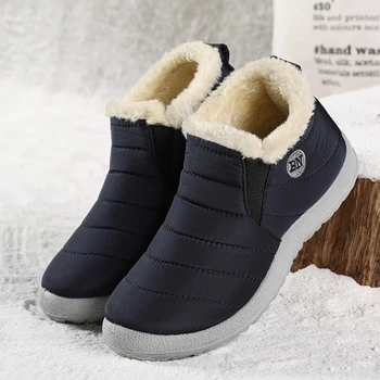 Muške cipele, Jednostavno toplo Krzno zimska obuća Za muškarce, svakodnevne Lagane Gumene čizme, Zimske udobne radne cipele veličine