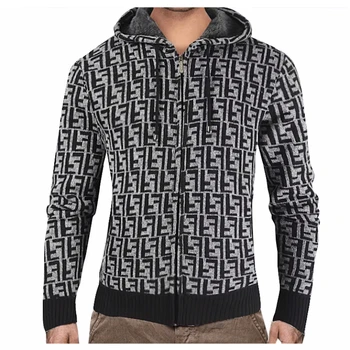 Muški džemper marke-cardigan, novi casual приталенный pulover s kapuljačom sa dodatnim начесом i trend вязаным кардиганом s po cijeloj površini na свитере
