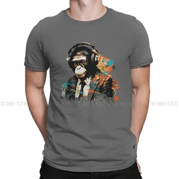 Nošenje Slušalice Hip-Hop Majica Majmun Poslovni Tisak Majice Udobna Majica Muška T-Shirt Jedinstven Dar Ideja