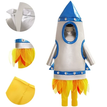 Odijelo astronauta Cosplay Svemirska Raketa Body Srebrna Space Unisex bodys Raketnog astronauta na Halloween Karnevalske kostime