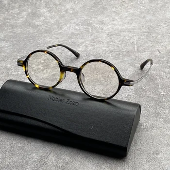 Okrugli okvira za naočale, od čistog titana u retro stilu, gospodo kvalitetne ацетатные optički rimless, naočale ručni rad od kratkovidnosti, рецептурное staklo
