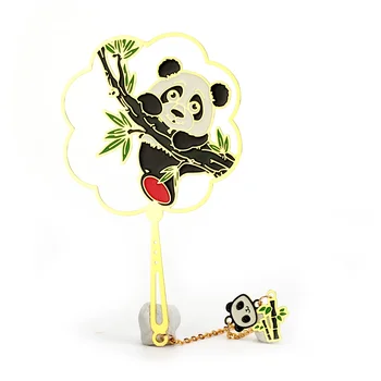 Oznaka s slatka životinja na red, Mesing oznaka s lanca u obliku bambusa panda