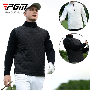 PGM Muški pamuk džemper za golf sa postavom, muški Toplo Ветрозащитный džemper, Muški pulover sa стоячим ovratnik, pokrivač трикотажная košulju za golf