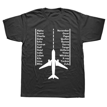 Phonetica Alphabet, majice sa smiješnim pilot, zrakoplovne karte, vanjska odjeća od pamuka s grafičkim uzorkom, pokloni za rođendan kratkih rukava, Ljetna majica