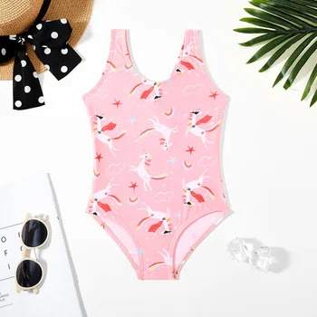Pink jednodijelni kupaći kostim za djevojčice 3-10 godina, slatka dječji kupaći kostim za djevojčice, kupanje, ljetni kupaći kostim, plaža odjeća za bazen