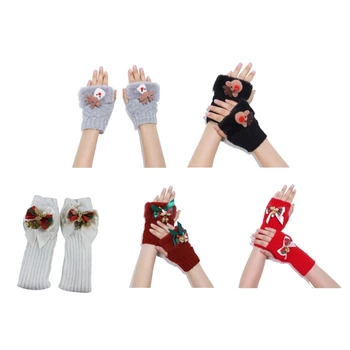 Pljuska вязаных ženske rukavice, zimske, debele na полпальца, Tople Božićne darove, rukavice za poklon prijatelju
