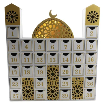 Ramazan Drveni kalendar odbrojavanje Adventski-kalendar Drveni sanduk Ramazan Ukras Ukras za kućne zabave