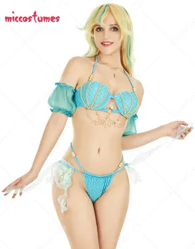 Seksi komplet bikini Lagoona Blue Derivative za žene, kupaći kostim na бретелях, vrh i dno u obliku školjke, kupaći kostim iz dva dijela + ogrlica