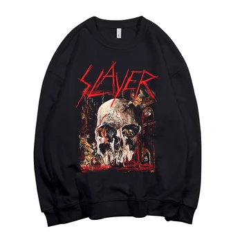 Slayer, Hoodies Heavy Metal Puloveri Veste Harajuku Modne Muške Majice S kapuljačom i duge Rukave U stilu Hip-Hop Vanjska Odjeća