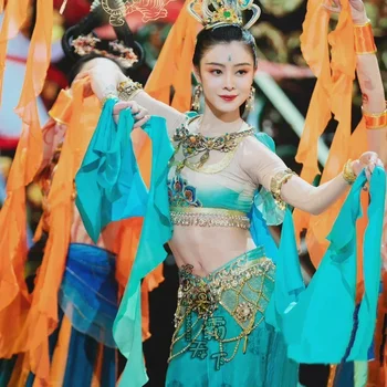 Susret Flying Odjeća Za nastup u klasičnom Plesu Dječje Etnička Odjeća Za nastup u Дуньхуане Heavenly Rebound Girl Pipa