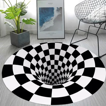 Tepih vizualne iluzije HXVortex 3D Okrugli tepih za dnevni boravak, spavaće Tepih стереовидения Smiješno tepih za pod Direktna isporuka