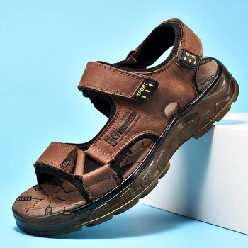 Ulične Ljetne Sandale od prave kože, muške cipele 2023, Udobne sandale, muške sandale, Planinarenje cipele, Kvalitetna obuća za muškarce