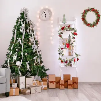 Umjetna vinova loza, Božićni list, svečana гирлянда od umjetne zelenila sa simuliranim vinove loze za dekoracije božićnog kućne zabave