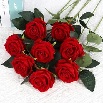 Vanjski Buket Umjetnih Ruža, Umjetne Stabljike Ruža za Svadbene Pjesme, Buket, Centralno Dekoracija, Cvijeće Od Umjetne Svile