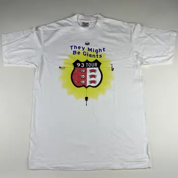 Vintage košulja 1993 They Might Be Giants Turneju 90-ih, Koncertna veličina, velike bijele duge rukave