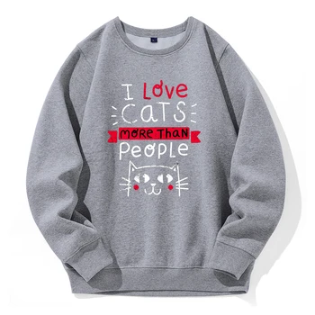 Volim mačke više nego ljudi ispisne hoodies, gospodo slobodan hoodies оверсайз, ulični modni hoodies, флисовые udobne veste s kapuljačom