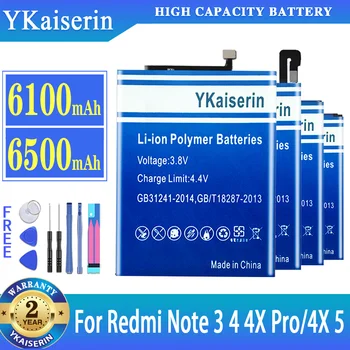 YKaiserin Baterija Za Xiaomi Redmi Note 5 4 4X Pro 3 Note5 Note4 Note4X Note4X Pro Za Xiaomi Mi note2 note 2 Batterij