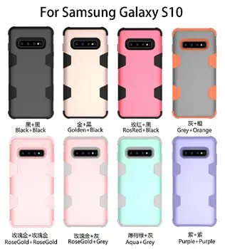 Za Samsung S10 PC + Silikon 2 u 1 Hit Color Tri-proof šok-dokaz Prašinu Zaštitna torbica Od pada Stražnji Poklopac