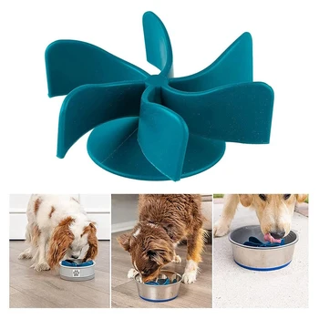 Zdjela za pse sa spiralnim kućištem spore hrane od 2 dijela Modro-plava Ulagač za kućne ljubimce, Zdjelica za mačke, pribor za kućne ljubimce, preokrenite posudu za pse Ili zdjelu za pse