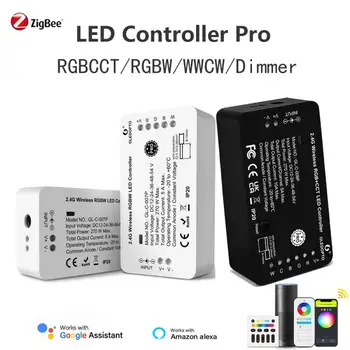 Zigbee 3.0 LED Strip Pro Controller RGBCCT/RGBW/WWCW/Kontroler Prigušivanja S Ključem za Poništavanje Podrška Alexa Voice RF Remote Switch