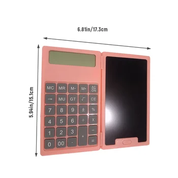 Znanstveni kalkulator školske sezone, sklopivi tablet, laptop kalkulator za poslovne i office, LCD tablet, pink
