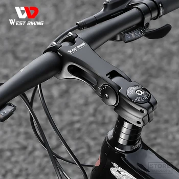 Štap biciklističke upravljača WEST BIKING MTB s podesivim kutom od 60 stupnjeva, Ustaje 31,8 mm, Pričvršćenje prednje vilice s podesivim adapterom
