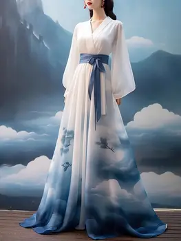 Ženske haljine u kineskom stilu Hanfu, Tradicionalne, Elegantne Haljine Princeze-oblaci, Istočna Vila za Косплея, Scenski Ples Ogrtač