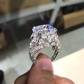 Винтажное prsten sa laboratorijskim dragulj 12 mm od 925 sterling srebra, vjenčano prstenje za žene, muški nakit za zaruka, poklon za rođendan